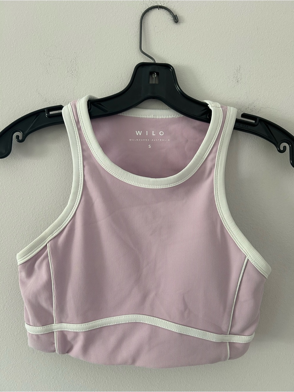 WILO Lilac Contrast-Trim Athletic Sports Bra Women’s Size Small